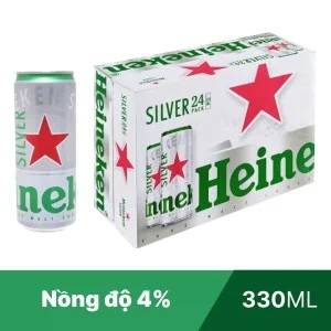 Thùng 24 lon bia Heineken Bạc 330ml