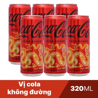 6 lon nước ngọt Coca Cola Zero 320ml